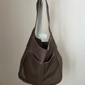 Chic Brown Genuine Leather Shoulder Bag